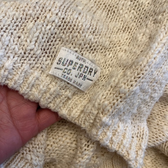Superdry Co Jpn Cream knit Sweater - Picture 7 of 8